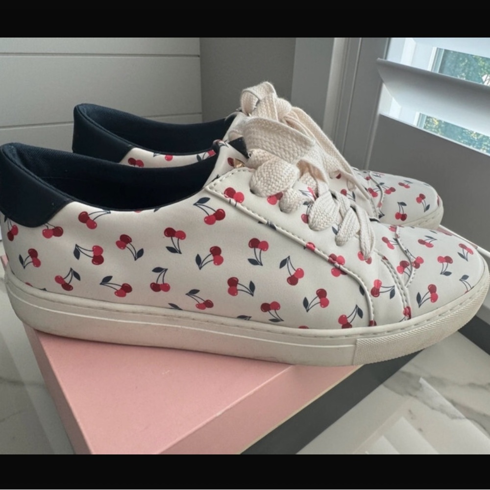 kate spade White Sneakers with Red Cherry Print